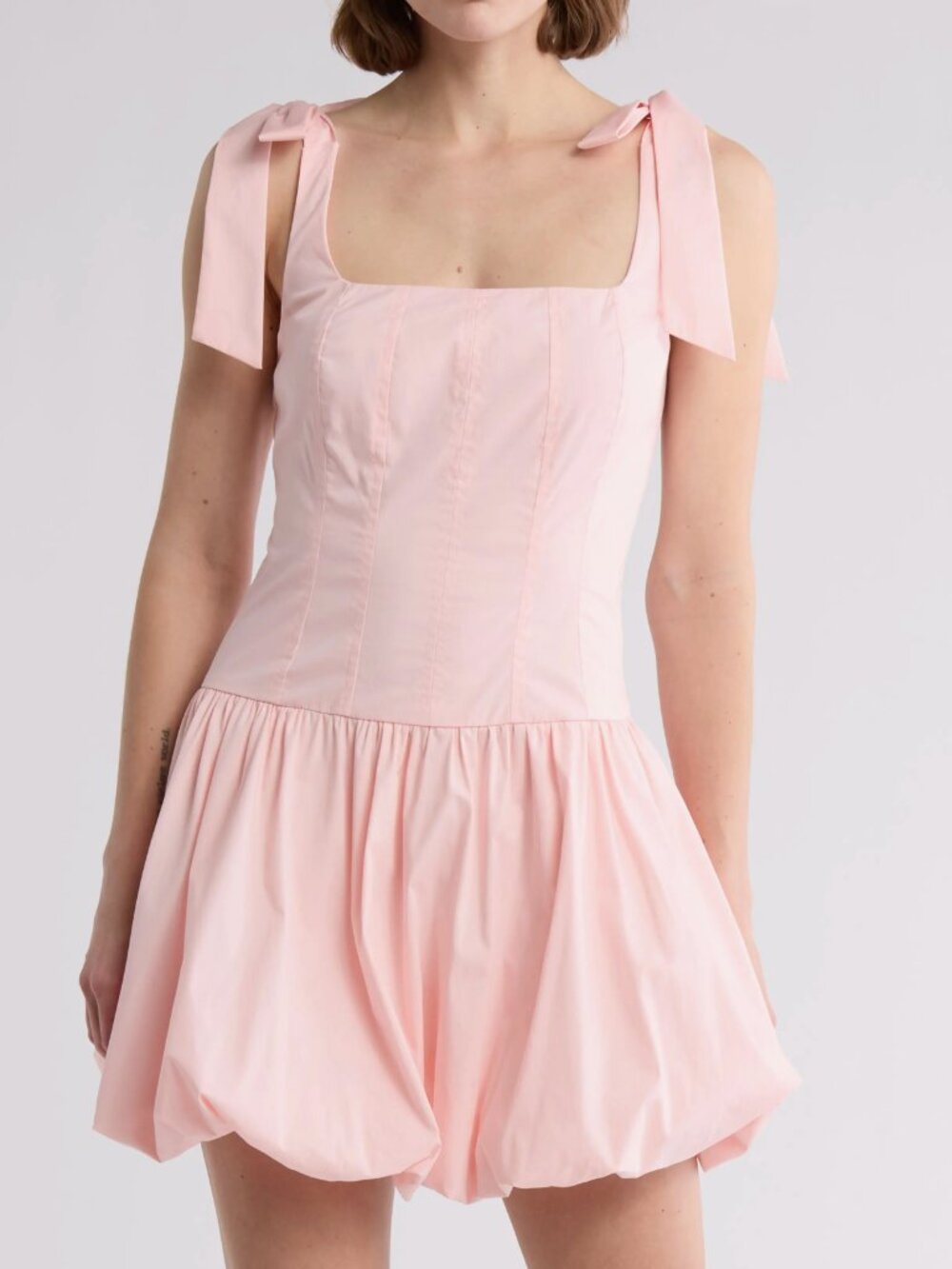 NEW LUSH Pink Tie Strap Bubble Dress Size L